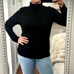 New Banana Republic Black Timeless Turtleneck Tee